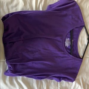 a purple tshirt